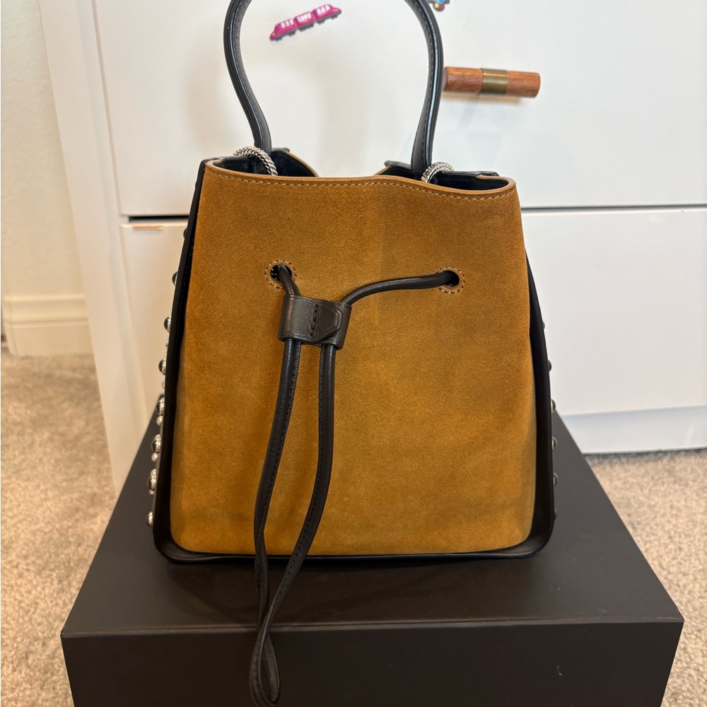 3.1 Phillip Lim Calfskin Suede Soleil Bucket Bag - brown- Black